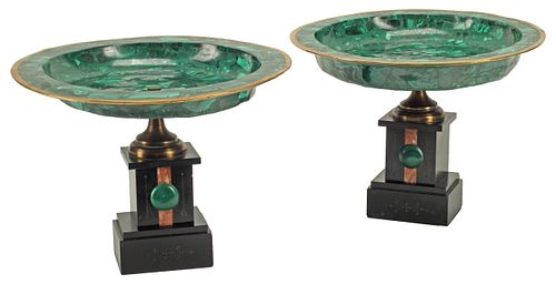 (2) NEOCLASSICAL STYLE MALACHITE