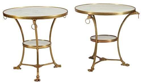 (2) NEOCLASSICAL STYLE MARBLE-TOP