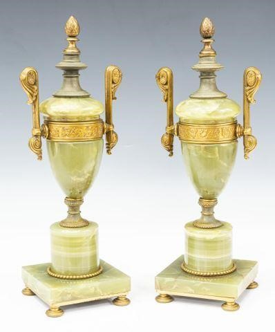 (2) NEOCLASSICAL STYLE ONYX GILT