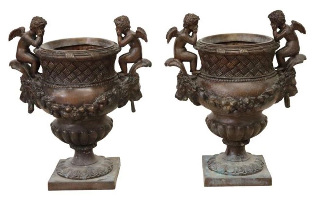 (2) NEOCLASSICAL STYLE PATINATED