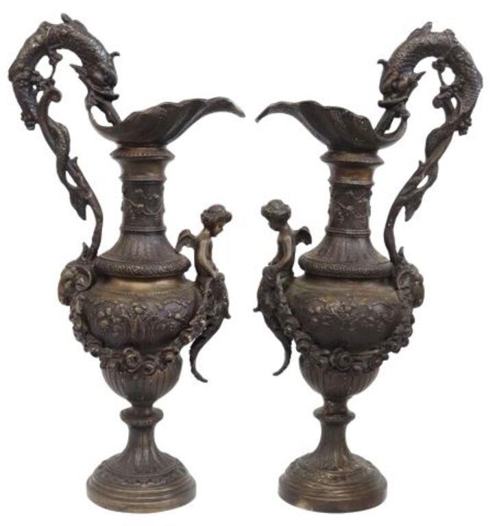 (2) NEOCLASSICAL STYLE PATINATED