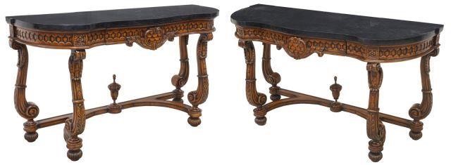 (2) NEOCLASSICAL STYLE TILED TOP
