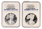 (2) NGC 2007W SILVER EAGLES EA