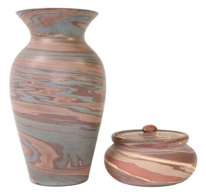 (2) NILOAK POTTERY MISSION SWIRL
