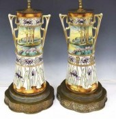 (2) NIPPON STYLE PORCELAIN VAS