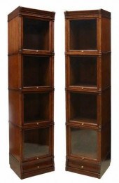 (2) OAK FOUR-STACK BARRISTER B