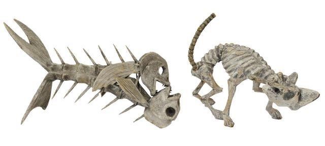 (2) OAXACA MEXICO CARVED SKELETON