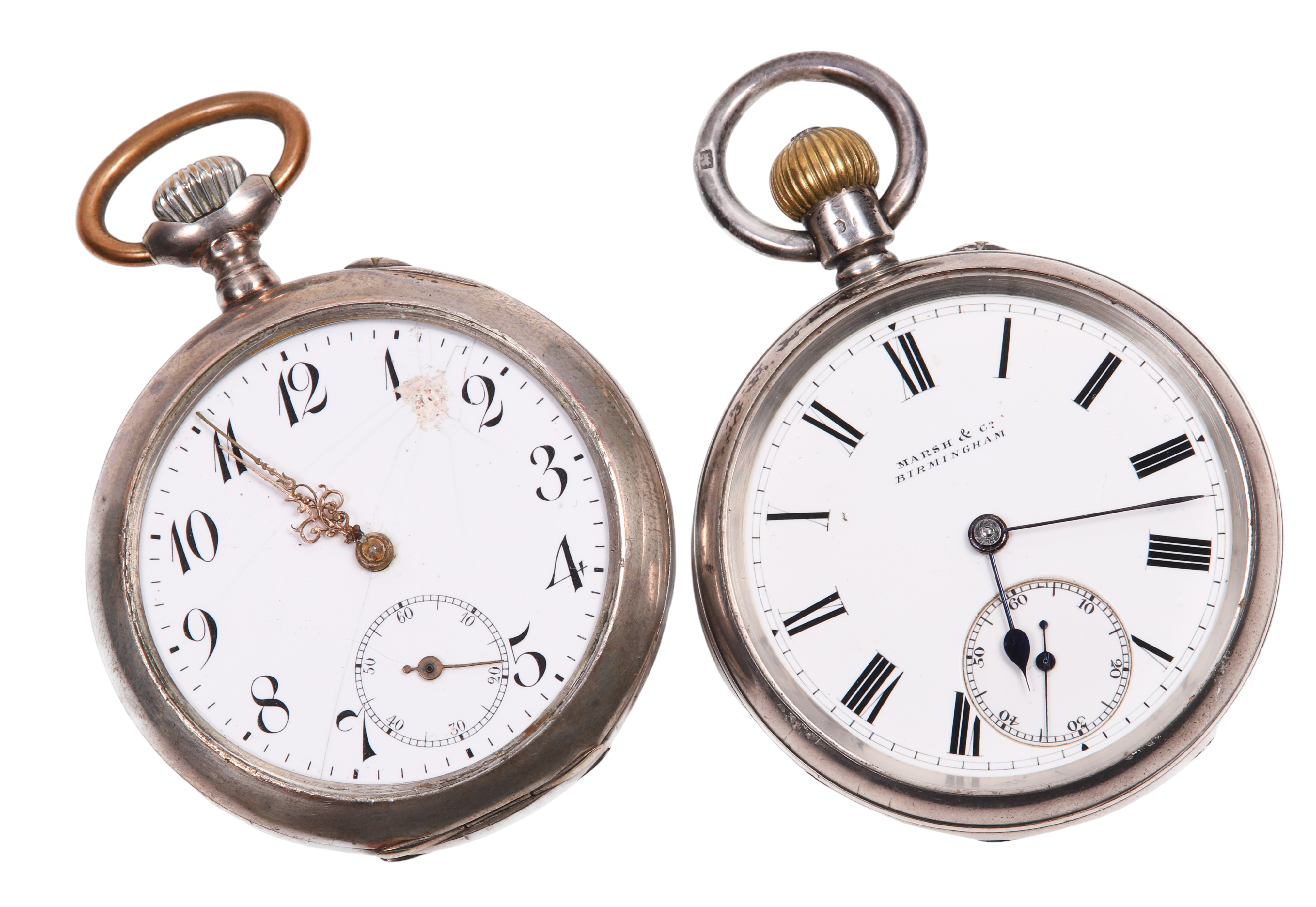 (2) OF English and Swiss silver