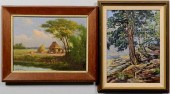 2 OIL ON BOARD LANDSCAPE PAINT
