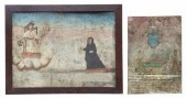 (2) OIL ON TIN EX-VOTO, HOLY C