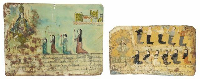 (2) OIL ON TIN EX-VOTO, LA VIRGEN