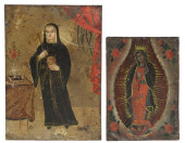(2) OIL ON TIN RETABLOS OUR LA