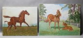 2 OIL PAINTINGS OF HORSES GRAH