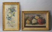 2 OIL STILL LIFES FRUIT AND FL