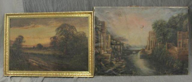 2 Oils on Canvas. 1 a landscape,