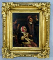 (2) oils on tin, 19th c German