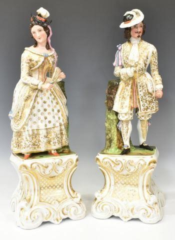 (2) OLD PARIS PORCELAIN MANTEL