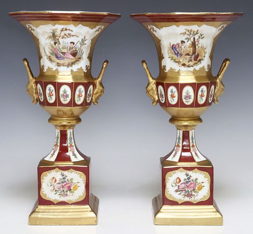(2) OLD PARIS STYLE PARCEL GILT