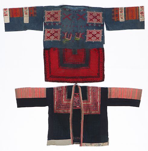 2 OLD SILK EMBROIDERED JACKETS,