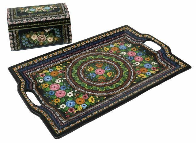 (2) OLINALA MEXICO LACQUERED BOX