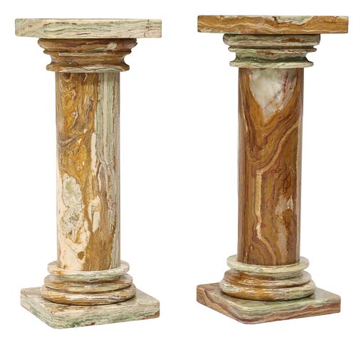 (2) ONYX COLUMNAR DISPLAY PEDESTALS