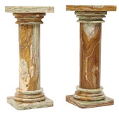 (2) ONYX COLUMNAR DISPLAY PEDE
