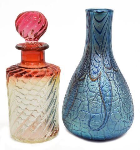 (2) ORIENT & FLUME ART GLASS VASE &