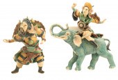 2 ORIENTAL GLAZED TERRACOTTA R