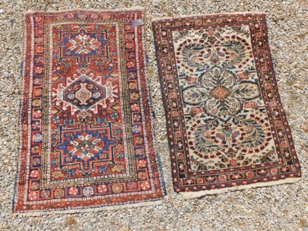 (2) ORIENTAL SCATTER RUGS. EARLY
