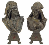(2) ORIENTALIST PARCEL-GILT &A
