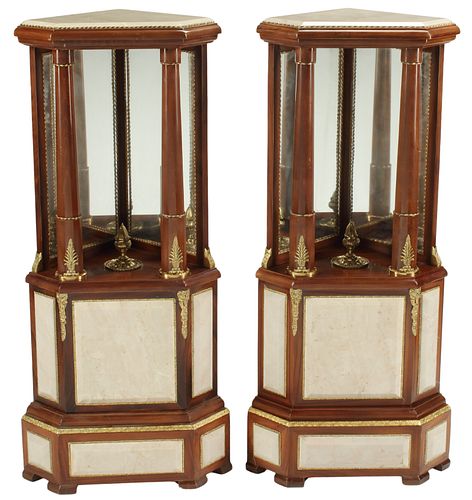 (2) ORMOLU &AMP; MARBLE-MOUNTED