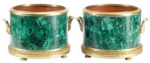 (2) ORMOLU-MOUNTED MALACHITE C