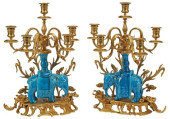 (2) ORMOLU-MOUNTED TURQUOISE-G