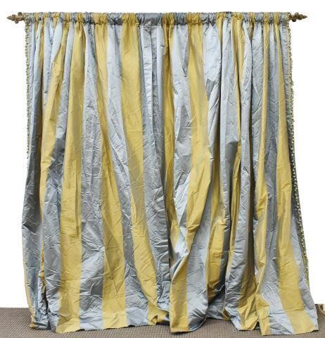 (2) ORNATE SILK CURTAIN PANELS,