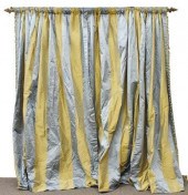 (2) ORNATE SILK CURTAIN PANELS
