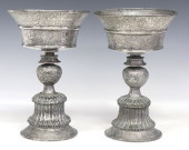 (2) ORNATE TIBETAN SILVER-TONE