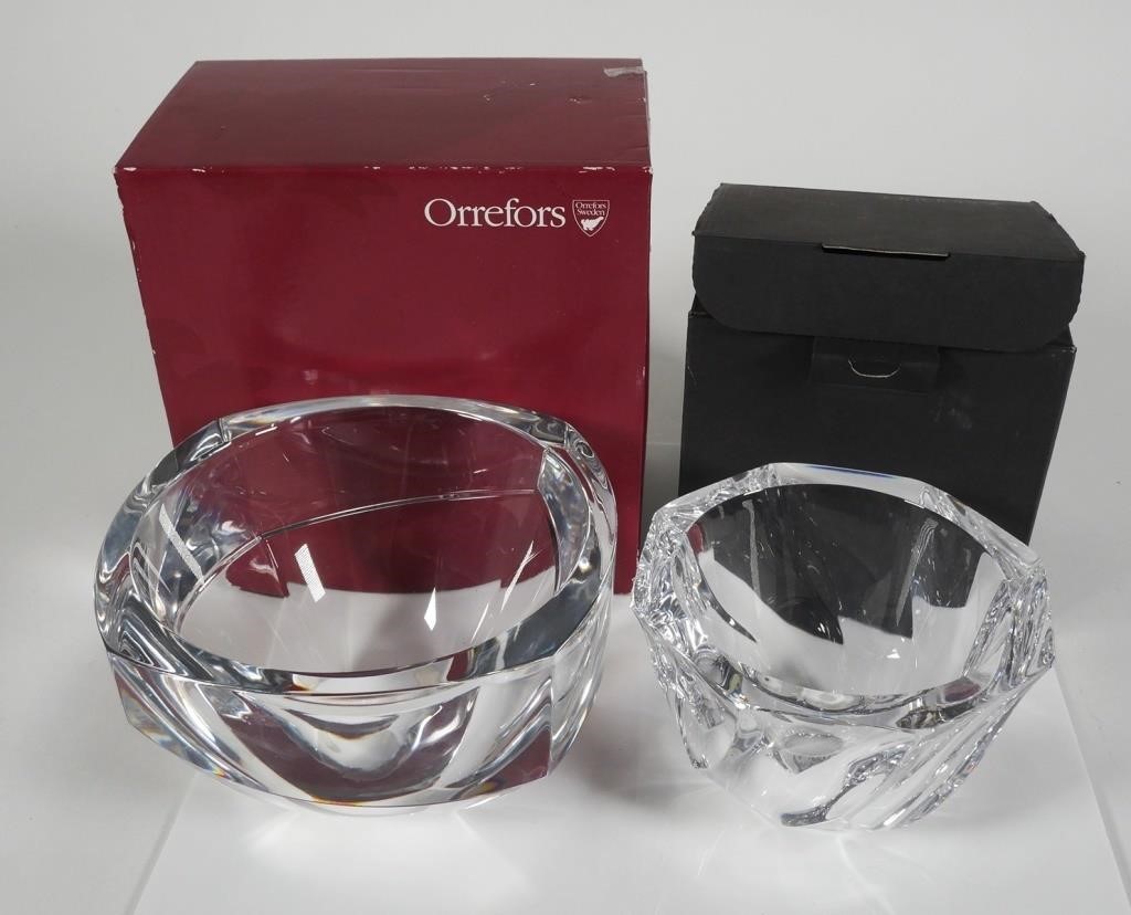 2 ORREFORS CRYSTAL BOWLS