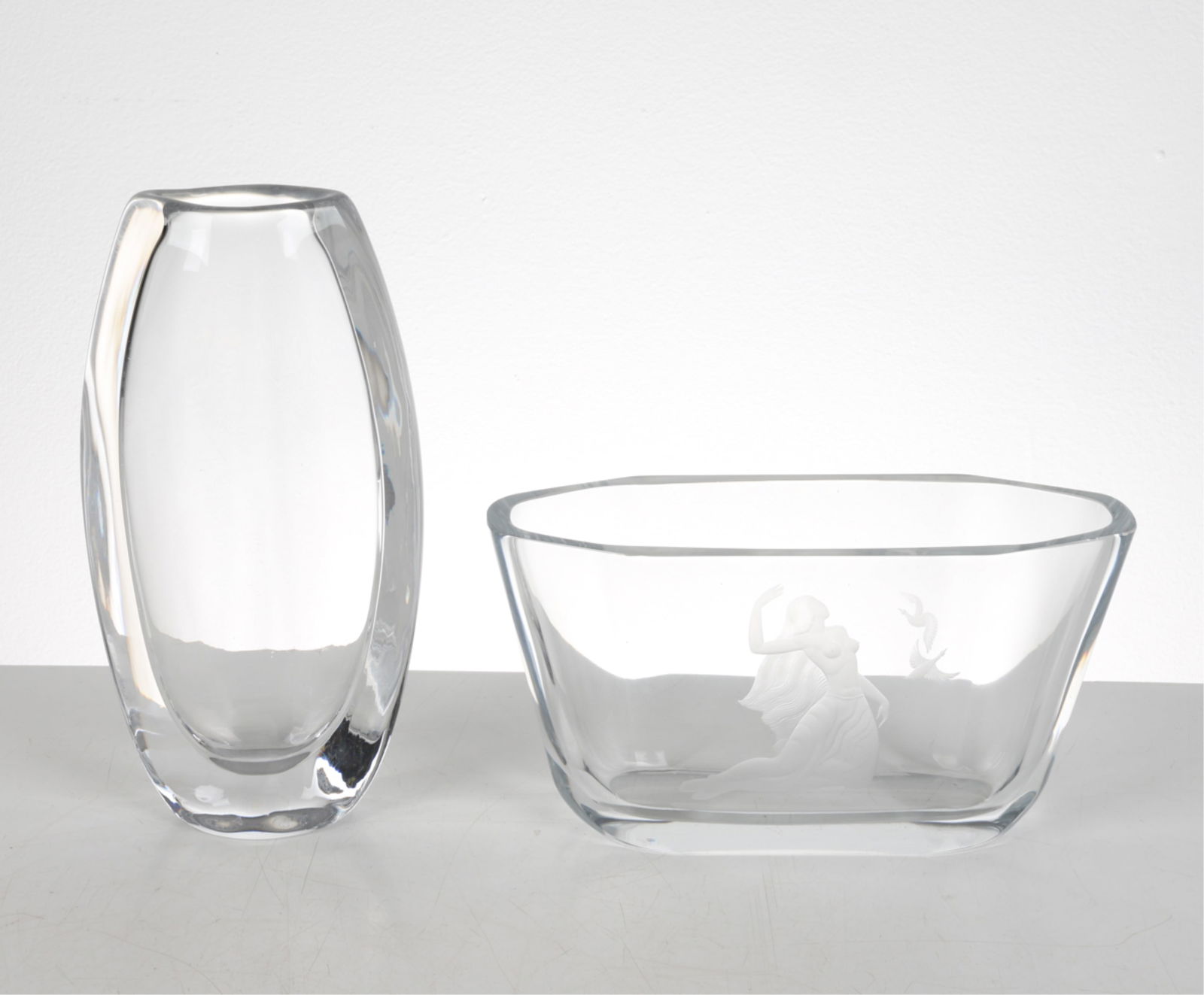 (2) ORREFORS CRYSTAL VASES INCL.