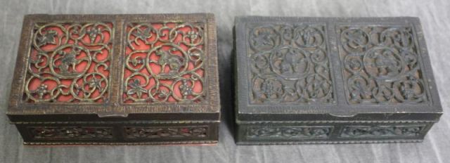 2 Oscar Bach Patinated Boxes.One