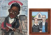 2 OUTSIDER ART PAINTINGS, INCL