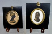 2 oval handcut silhouettes wit