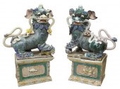 (2) OVERSIZED CHINESE GLAZED F