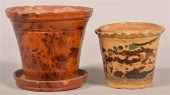 2 PA 19TH CENTURY GLAZED REDWA