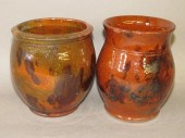 2 PA MANGANESE SPONGED REDWARE