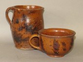 2 PA MANGANESE SPONGED REDWARE