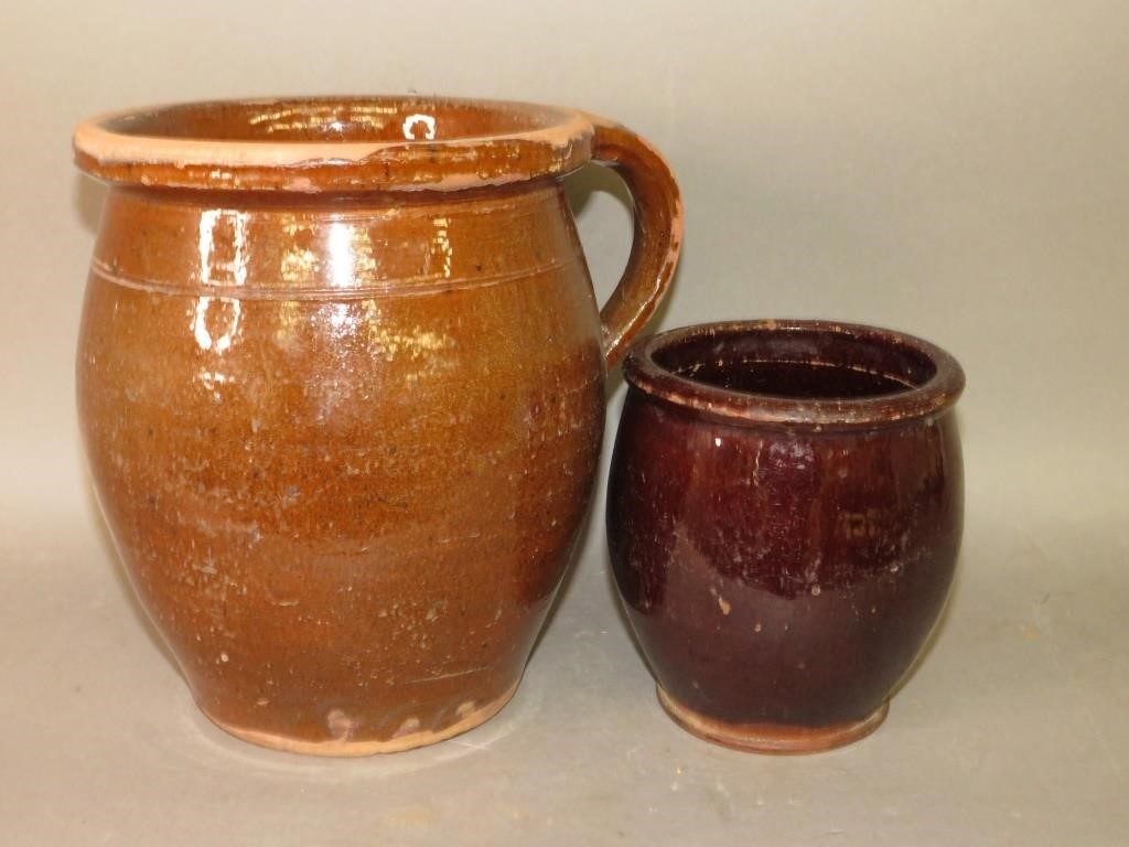 2 PA REDWARE CROCKSca. 1875-1885;