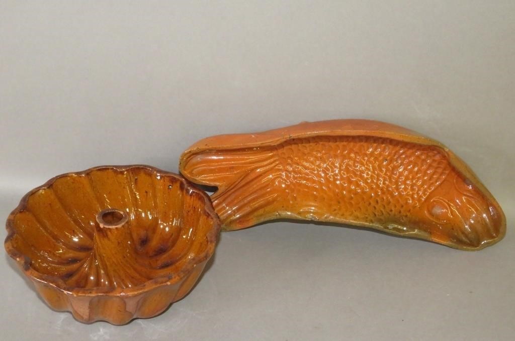 2 PA REDWARE FOOD MOLDSca. 1875;