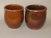 2 PA REDWARE JELLY JARSca. 188
