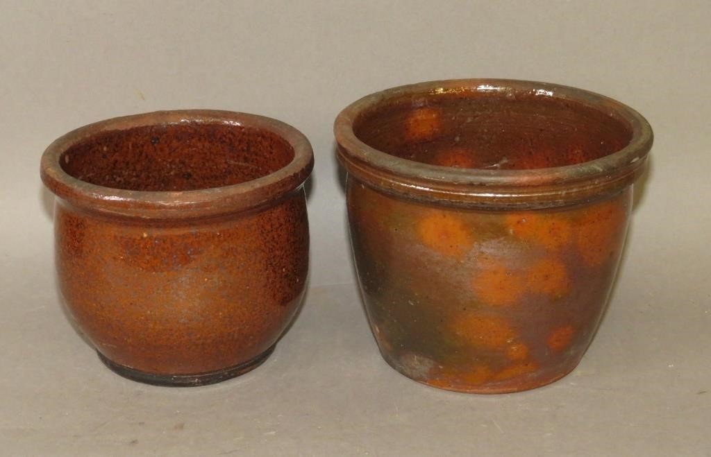 2 PA REDWARE JELLY JARSca. 1880;