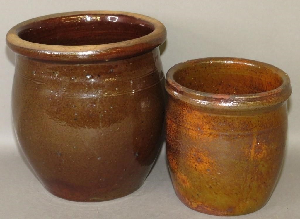 2 PA REDWARE JELLY JARSca. 1875;